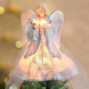lot 5511 image: Yinns Angel Tree Topper with Lights, Christmas Tree Toppers Decorations, Angel Tree Toper for Christmas Ornament or Indoor Home Table Top Decor,12-Inch Lighted Angel Tree Toppe Bule
