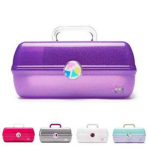 lot 5516 image: Caboodles On-The-Go Girl Makeup Box, Purple Sparkle, Hard Plastic Makeup Organizer Box, Built-In Mirror, Secure Latch for Safe Travel, Spacious Storage for Large Items