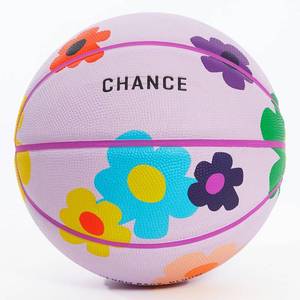 lot 5517 image: Chance Premium Design Printed Rubber Outdoor & Indoor Basketball, Size 7 Mens Official 29.5 inch, Bloom Light Purple