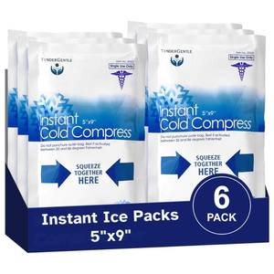 lot 5520 image: Instant Ice Packs for Injuries - 6 Pack of Disposable Cold Compress Ice Packs for Sprains, Strains, Contusions, Minor Burns, Toothaches, and More