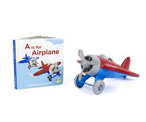 lot 5536 image: Green Toys Airplane & Board Book (color may vary)