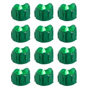lot 6113 image: ONEIHOMM 12 PCS St. Patricks Day Green Flickering Flame Tealight Candles with Timer, Melting Design, Battery Operated LED Flameless Tea Lights for Party, Wedding, Christmas��Halloween Decorations