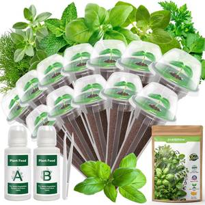 lot 6116 image: 12-Pod Gourmet Herb Seed Kit Compatible with All Hydroponics- Basil, Parsley, Thyme, Mint, Cilantro, Dill, Oregano - Universal Seed Starter Pods Indoor Gardening (12-Pod)