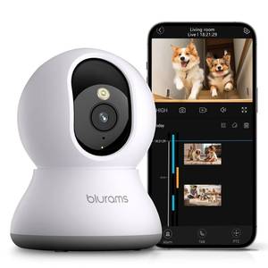 lot 6139 image: blurams 5G Pet Camera 2K, 360° PTZ Dog Camera with Phone App, Indoor Cameras for Home Security wDual-Band WiFi6, 2-Way Audio, Motion Tracking, ColorIR Night Vision, Siren, Cloud&SD