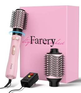 lot 6144 image: Farery 2-in-1 Blow Dryer Brush Set for Frizz-Free Blowout  2-inch Rotating Hair Dryer Brush & 3-inch Hot Air Brush with Oval Barrel  1000W for Fast Drying, Straightening, Volumizing & Smoothing used