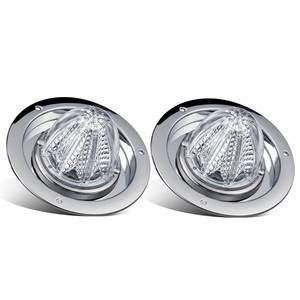 lot 6147 image: Partsam 2pcs Dual Color AmberBlue 16LED Watermelon Lights with Chrome Plastic Bunk Adapter, Flange Mount Watermelon Marker Lights for Semi Truck Compatible with Freightliner Peterbilt,12V-24V