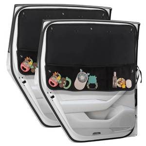 lot 6155 image: Car Sun Shade Side Window, 2 Pcs Blackout Car Window Shade for Baby Privacy with Storage Net Pockets Auto Curtains 7 Suction Cups for HeatUV Protection Sun Block Covers