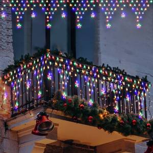lot 6160 image: MUYUN Christmas Lights Outdoor Decorations 13.8ft 200 LED Christmas Lights with 12 Stars,Dimmable Curtain Fairy Light with 8 Modes for Wedding Party Holiday Christmas Decor(Multicolor)