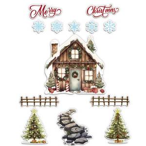 lot 6164 image: TOODOO 13pcs Christmas Farmhouse Refrigerator Magnets Magnetic Christmas Farmhouse Refrigerator Magnets Stickers DIY Decorations for Metal Door Decor, 24 in