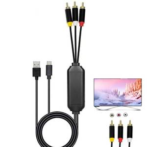 lot 6166 image: ECDREAM USB C to RCA Cable Adapter, 6Ft Type-C to RCA Wired Screen Mirroring with USB A(Charging),USB C Male to 3 RCA Male,Suitable for TV, Monitor, Speaker