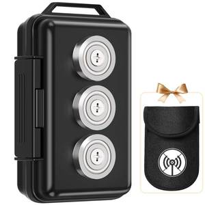 lot 6168 image: Yimaut Upgraded Magnetic Key Holder Under Car, Hide a Key Outside With Faraday Bag, Waterproof Magnetic Key Box for Under Car, Hide a Key Magnetic Car, Magnetic Storage Box