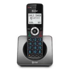 lot 6170 image: AT&T GL2101 DECT 6.0 Cordless Home Phone with Call Block, Caller ID, Full-Duplex Handset Speakerphone, 2 White Backlit Display, Lighted Keypad (Graphite & Black)