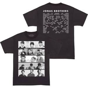 lot 6171 image: JONAS BROTHERS Official Merch Tracklist Photo T-Shirt, Black, Large