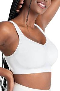 lot 6176 image: SHAPERMINT Bras for Women No Underwire - Seamless Bras for Women, Wireless Bra, Adjustable Plus Size Bra White