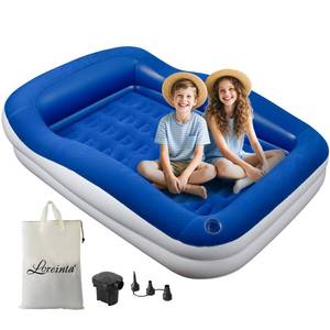 lot 7001 image: LOREINTA Inflatable Toddler Travel Bed �� Portable Toddler Bed with Safety Bumpers, Toddler Floor Bed for Travel, Camping, Sleepovers �� Kids Blow Up Bed with Pump & Carry Bag