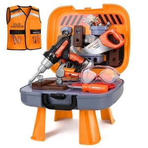 lot 7009 image: Toddler Tool Set for Age 3-5 Kids Tool Set with Tool Box and Toy Drill, Pretend Play Toy Tools Kids Construction Tools Bench for Toddlers Boys Toys 3 Year Old Gifts
