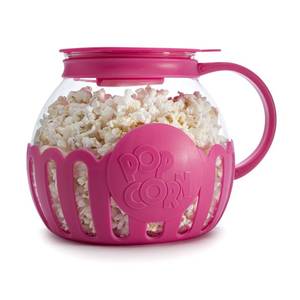 lot 7012 image: Ecolution Patented Micro-Pop Microwave Popcorn Popper with Temperature Safe Glass, 3-in-1 Lid Measures Kernels and Melts Butter, Made Without BPA, Dishwasher Safe, 3-Quart, Hot Pink