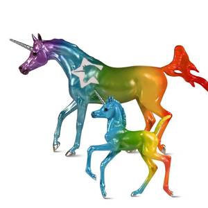 lot 7024 image: Breyer Horses Freedom Series �� Love & Hope Unicorn Mare & Foal Set  Limited Edition Hand-Painted Models Benefiting Make-A-Wish�  112 Scale Figurines (Broken Leg)