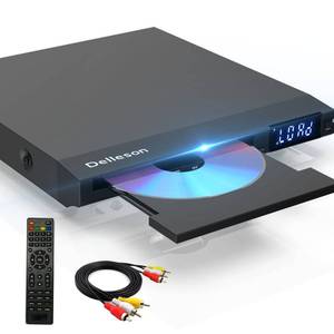 lot 7034 image: DVD Player, DVD Players for TV, All Region Free Compact DVD Player, Microphone Jack, AV Output & USB Input, PALNTSC Auto-Switch System, AV Connect with RCA Cable and Remote Control (No HDMI Connect)