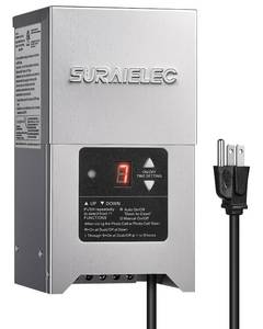 lot 7039 image: SURAIELEC Low Voltage Landscape Transformer, 300W Outdoor Light Transformer with Timer and Photocell Sensor, 120V to 12V 15V AC Multi Tap, Waterproof Power Supply, Stainless Steel Housing, ETL Listed