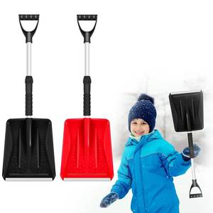 lot 7072 image: Lasnten 2 Pcs Kids Snow Shovels with D Handle Extendable Plastic Toddler Shovels 27 to 34 Inch for Car Trunk Winter Snow Removal Driveway Camping Yard Garden Activities