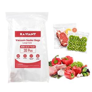 lot 7075 image: Vacuum Sealer Bags Large Size 10 x 11 Inch 30 Bags, Food Storage, BPA Free, Food Saver, Meal Prep,Sous Vide, Heavy Duty, Airtight