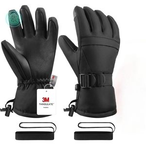 lot 8062 image: Pnosnesy Ski Gloves,Snow Gloves,3M Thinsulate Waterproof Cold Weather Winter Gloves for Parent Boys Girls- Cycling, Driving, Running