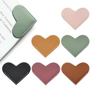 lot 8076 image: Leather Heart Bookmarks - Winjeto 6 Pieces Cute Corner Page Book Marks for Teachers Students Book Reading Lovers, for School Office Home Supplies (Heart��6pcs��)