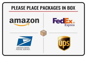 lot 8078 image: Bestylez Please Place Packages in Box Delivery Sign for Outdoor Use 12 x 8 Inch (025)