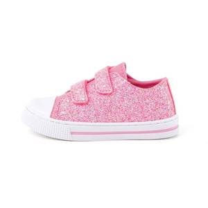 lot 8087 image: EUXTERPA Kids Toddler Sneakers Girls Canvas Shoes Walking Sneaker with Easy Fasten Strap, Pink Glitter, Little Kid Size 11