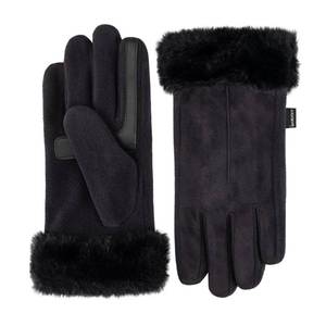 lot 8094 image: isotoner Womens Water Repellent Touchscreen Stretch Mya Faux Fur Cuff Gloves