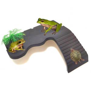 lot 8098 image: Koyea Reptile Tank Accessories �� Reinforced Basking Platform for Tree Frog and Aquatic Turtles with 2 Strong Suction Cups and Dual Support Base, Suitable for Mini Frogs and Small Sized Turtles