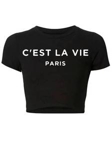 lot 8104 image: vblane Cute Graphic Crop Tops for Women Trendy Y2K Baby Tee Short Sleeve Slim Fit Shirts CE Black Large