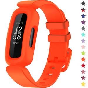 lot 8124 image: TopPerfekt Bands Compatible with Fitbit Ace 3 for Kids, Soft Silicone Waterproof Bracelet Accessories Sports Watch Strap Replacement for Fitbit Ace 3 Boys Girls (OrangeRed)