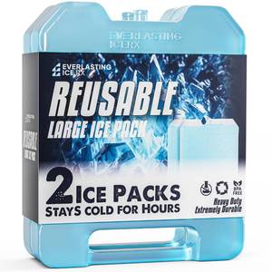 lot 8171 image: Large Reusable Ice Packs for Cooler with Handle (2 Pack) Long Lasting Coolness, BPA Free, Freezer Packs for Extended Cooling  Cooler Ice Packs for Camping, Fishing, Hiking, Beach