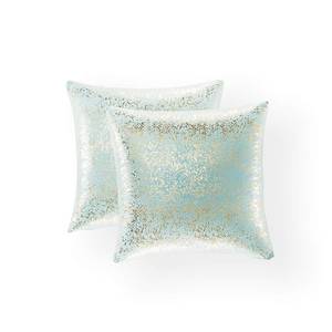 lot 8173 image: Xinrjojo Pack of 2, Shiny Cushion, Decorative Pillow Covers, Soft Square Throw Pillow Covers, Pillow Cases for Sofa Bedroom Car 18 x 18 Inch 45 x 45 cm(Bronzing- Lake Blue)