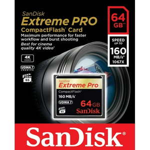 lot 8190 image: SanDisk 64GB Extreme PRO Compact Flash Memory Card UDMA 7 Speed Up To 160MBs - SDCFXPS-064G-X46 (B00ECEVFFO)