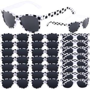 lot 8198 image: CHUNNIN 16 Pack Soccer Sunglasses White Black Frame Sunglasses Bulk for Soccer Party Favors Sports Plastic Glasses for Team Gifts Birthday Goodie Bags Stuffers Sports Theme Party Supplies Favors