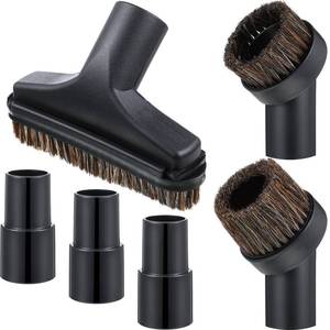 lot 8199 image: 6 Pcs Vacuum Attachments Accessories VAC Attachments 1.25 25mm and 36mm Shop Round Dust Brush Vacuum Hose 5.9 Inch Floor Attachment Brush Replacement with 1-14 to 1-38 Inch Adapter(Classic Style)