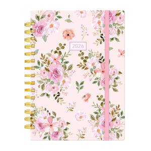 lot 8217 image: Planner 2026-Weekly and Monthly, Calendar Planner from Jan.2026-Dec.2026, 2026 Planner for Women, AIMPEAK Daily Planner with Monthly Tabs, Hard Cover, Inner Pocket, Pink Floral, 8.5x6