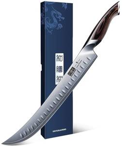 lot 8224 image: HOSHANHO Carving Slicing Knife, 12 Inch Japanese High Carbon Steel Brisket Knife with Ergonomic Pakkawood Handle, Razor Sharp Curved Butcher Breaking Knives for Meat Cutting