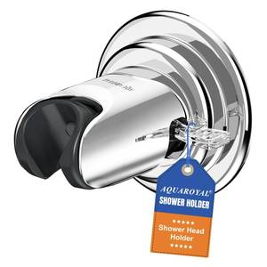 lot 8226 image: Shower Head Holder Wall Mount Handheld Suction Cup Shower Holder, Adjustable No Drill Bathroom Wall Mount for TileGlass (Chrome)
