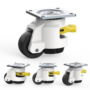 lot 9630 image: HOLKIE Leveling Casters with Ratchet Handle Design Total Capacity 2200 Lbs Heavy Duty Industrial Casters Set of 4 with Adjustable Leveling Pads (TD60)