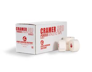 lot 10326 image: Cramer 950 Premium White Athletic Tape for Ankle, Wrist, and Injury Taping, Helps Protect and Prevent Injuries, Promotes Faster Healing, Bulk Case of AT Tape, .75 x 10 yds, 18 Rolls