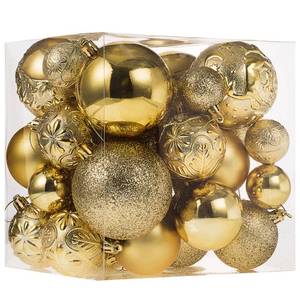 lot 13890 image: Senjie Gold Shatterproof Christmas Ball Ornaments, 32 Pcs, Plastic, Hanging, Christmas, Wedding