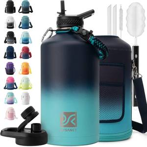 lot 13902 image: DYSANKY 1 Gallon Water Bottle Insulated  Thickened Stainless Steel Vacuum Metal Water Jug  Portable Sports Large for Gym and Hiking with Straw, Carrier Bag, Handle Strap  BPA-Free 128 oz