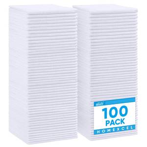lot 13916 image: HOMEXCEL White Microfiber Cleaning Cloth, 100 Pack Cleaning Towels for Kitchen, Lint Free, Scratch-Free, Highly Absorbent, and Reusable Cleaning Rags for House, Window and Glass, Cars, 11.5 X11.5 inch