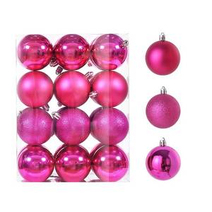 lot 13918 image: PICKBEAU 24ct 2.36 Inch Christmas Balls Ornaments for Xmas Christmas Tree - Shatterproof Decor Hanging Ball Set for Holiday Wedding Party Decoration (Rose Red 60mm)