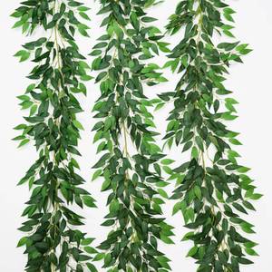 lot 13927 image: VOELIGT 3 Strands Artificial Italian Ruscus Vines 78 Silk Italian Ruscus Greenery Garland with Green Leaves Faux Greenery Vines Stems for Table Centerpieces Wedding Arch Flowers Home Decor