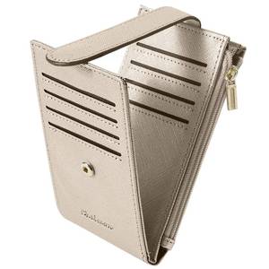 lot 14335 image: Chelmon Womens Wallet Slim RFID Blocking Bifold Multi Card Case Wallet with Zipper Pocket (Silver Gold)